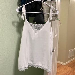 White spaghetti strap tank top